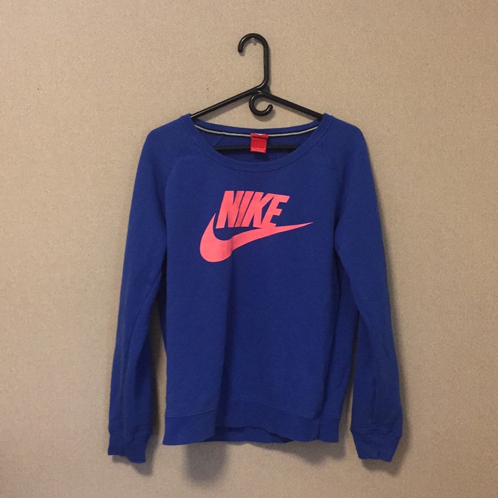 Blue and orange bike pullover